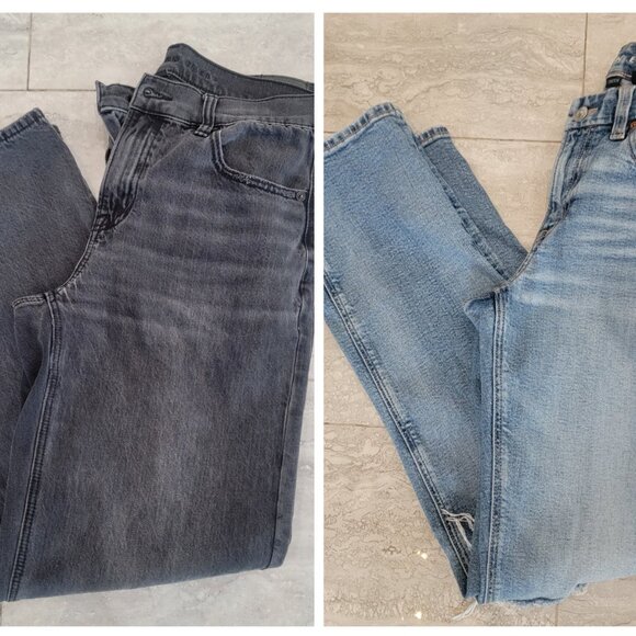 American Eagle size 2 set of 2 jeans stretch and regular fit black & blue - Picture 1 of 13